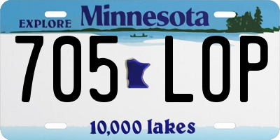 MN license plate 705LOP