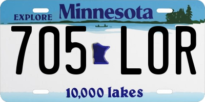 MN license plate 705LOR
