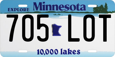 MN license plate 705LOT