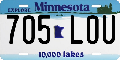 MN license plate 705LOU