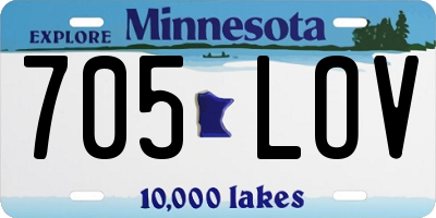MN license plate 705LOV