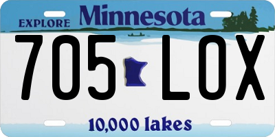 MN license plate 705LOX