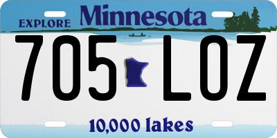 MN license plate 705LOZ