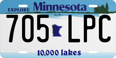 MN license plate 705LPC