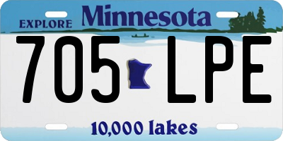 MN license plate 705LPE