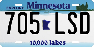 MN license plate 705LSD