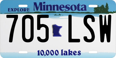 MN license plate 705LSW