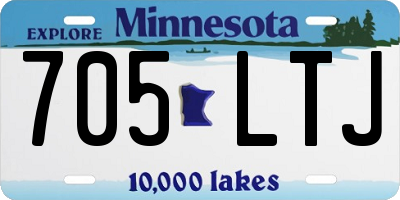 MN license plate 705LTJ