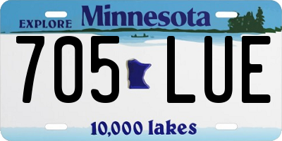 MN license plate 705LUE
