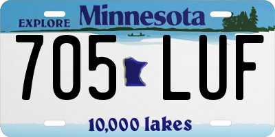 MN license plate 705LUF