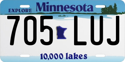 MN license plate 705LUJ