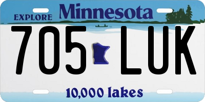 MN license plate 705LUK