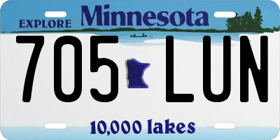 MN license plate 705LUN