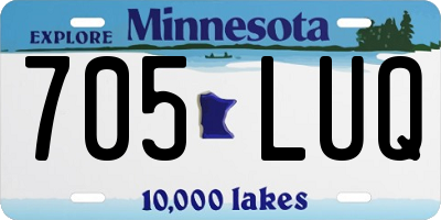 MN license plate 705LUQ