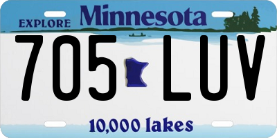 MN license plate 705LUV