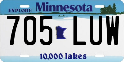 MN license plate 705LUW