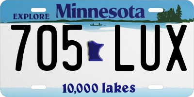MN license plate 705LUX