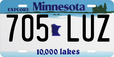 MN license plate 705LUZ
