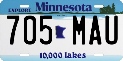 MN license plate 705MAU