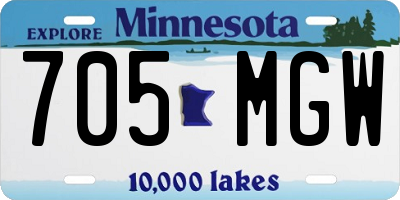 MN license plate 705MGW