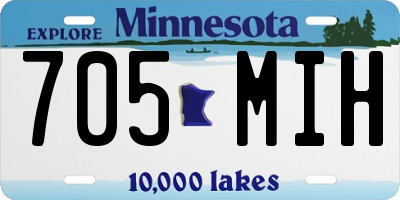 MN license plate 705MIH