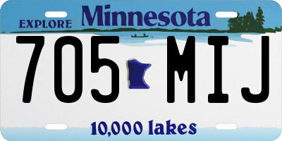 MN license plate 705MIJ