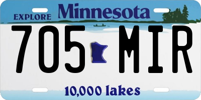 MN license plate 705MIR