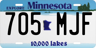 MN license plate 705MJF