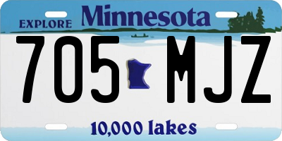 MN license plate 705MJZ