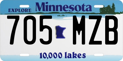 MN license plate 705MZB