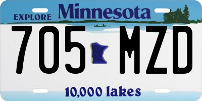 MN license plate 705MZD
