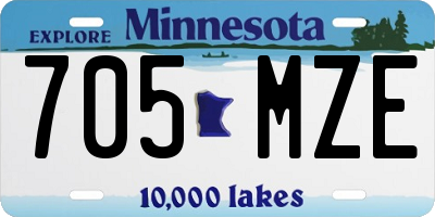 MN license plate 705MZE