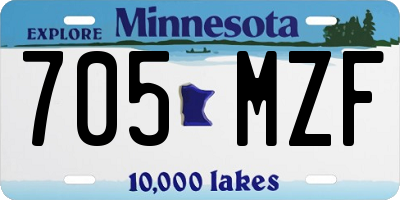 MN license plate 705MZF