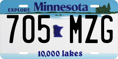 MN license plate 705MZG