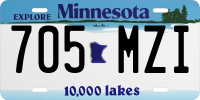 MN license plate 705MZI