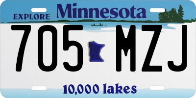 MN license plate 705MZJ