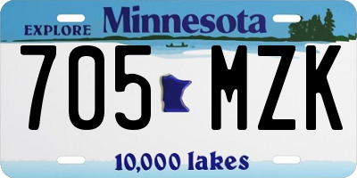 MN license plate 705MZK