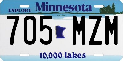 MN license plate 705MZM