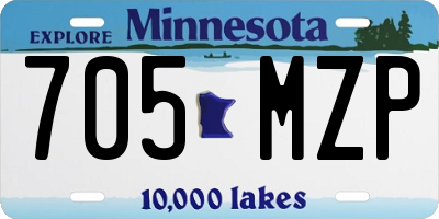 MN license plate 705MZP