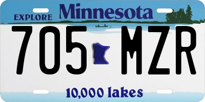 MN license plate 705MZR
