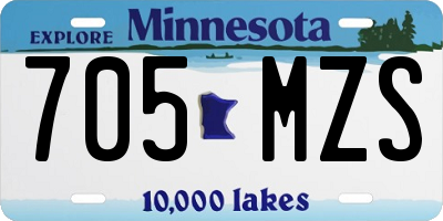 MN license plate 705MZS