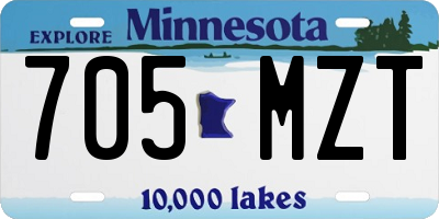 MN license plate 705MZT