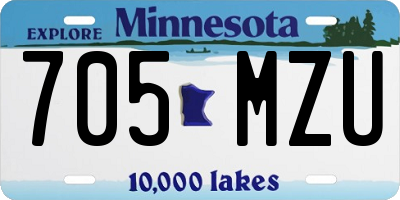 MN license plate 705MZU