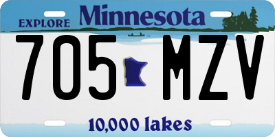 MN license plate 705MZV
