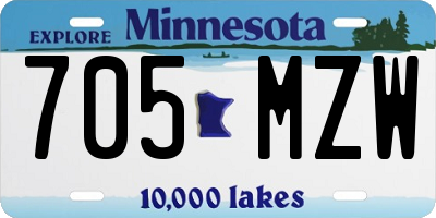 MN license plate 705MZW