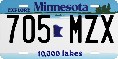 MN license plate 705MZX