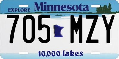 MN license plate 705MZY