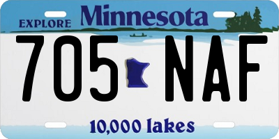 MN license plate 705NAF