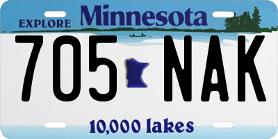 MN license plate 705NAK