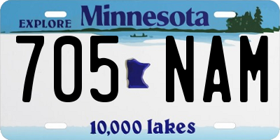 MN license plate 705NAM
